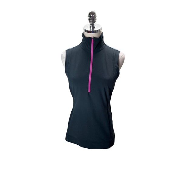 Nike Golf Top Women's Size Small Black Pink Zip Up Turtle Neck Tour Performance - Picture 1 of 6